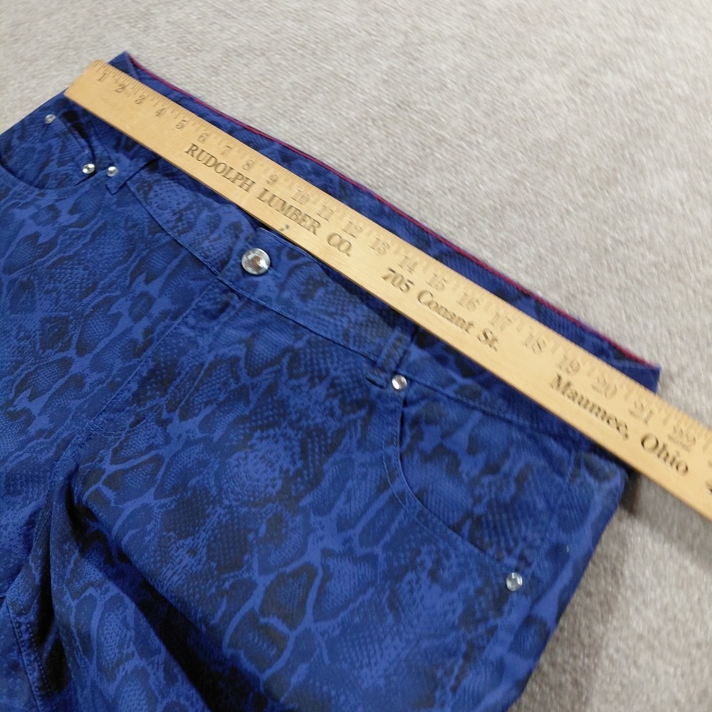 Lane Bryant Size 22 Skinny Jeans Snake Print Purple Black Stretch Pants 42x29.5 - Picture 12 of 12